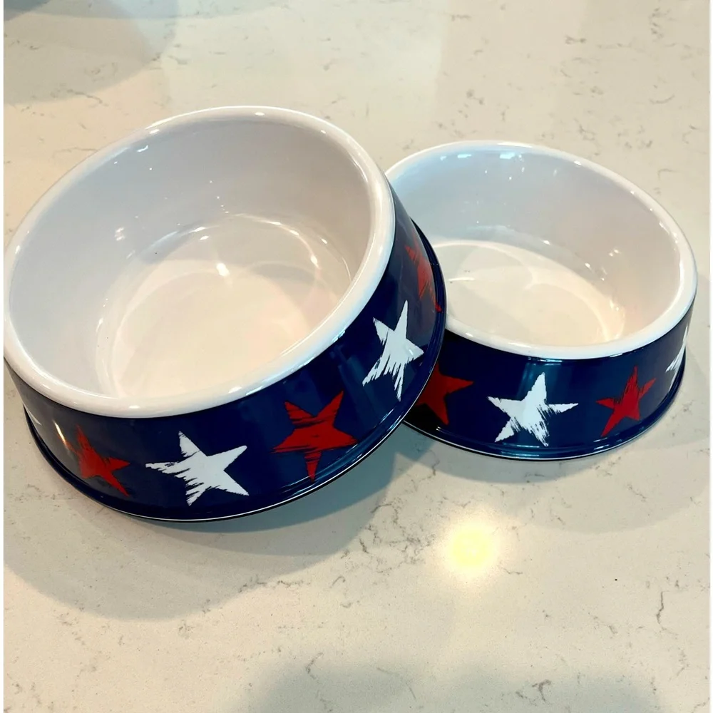 Set of 2 matching large dog bowls